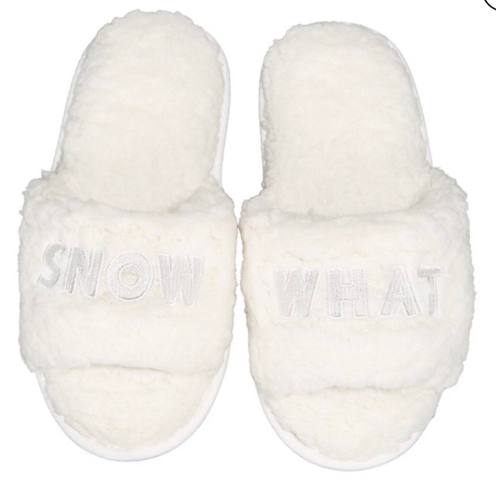 NWT-SNOW WHAT-Embroidered Sherpa Slippers by JENNI-Sz L 9/10 - Picture 2 of 6